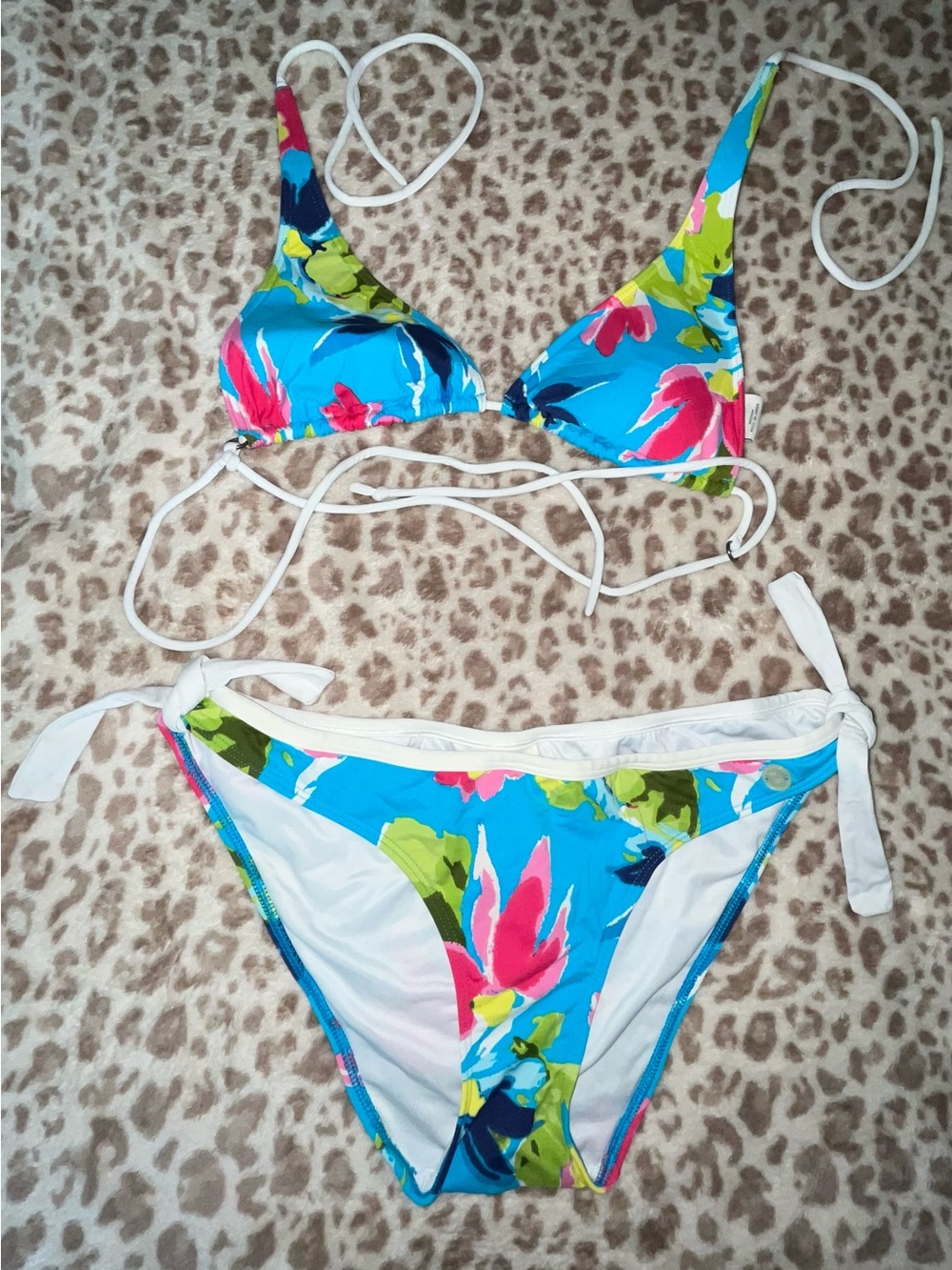 Abercrombie & Fitch Tropical Floral Blue - String Bikini Set